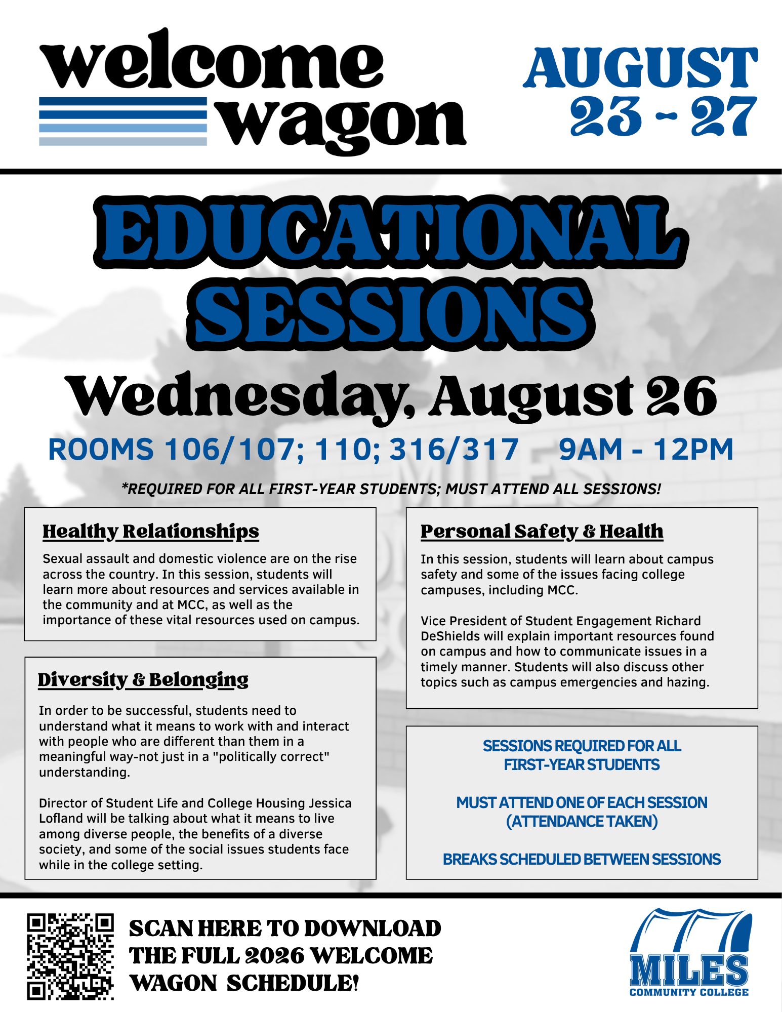Image of Edcuational Sessions Schedule