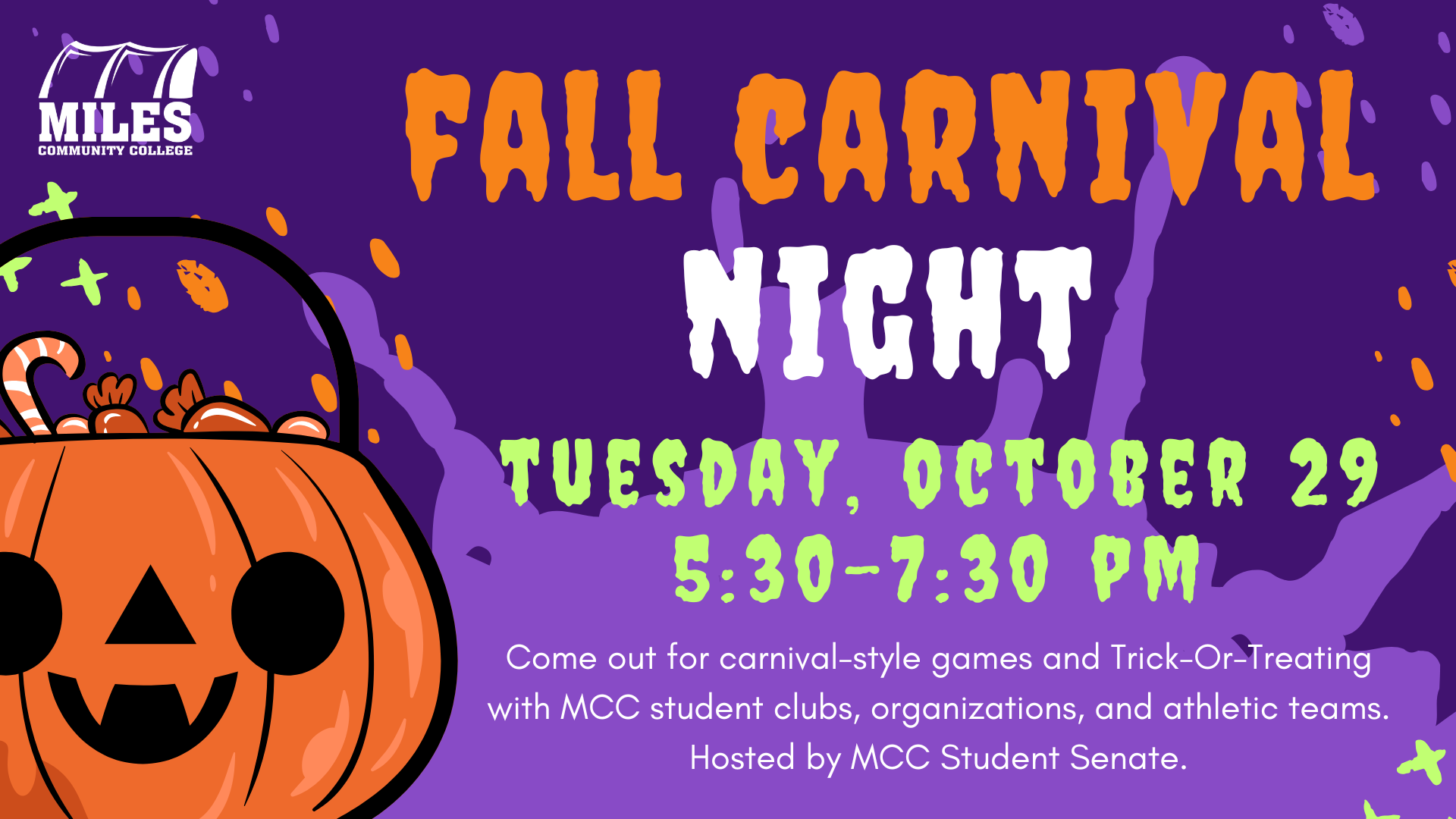 Graphic of 'Fall Carnival Night' flyer