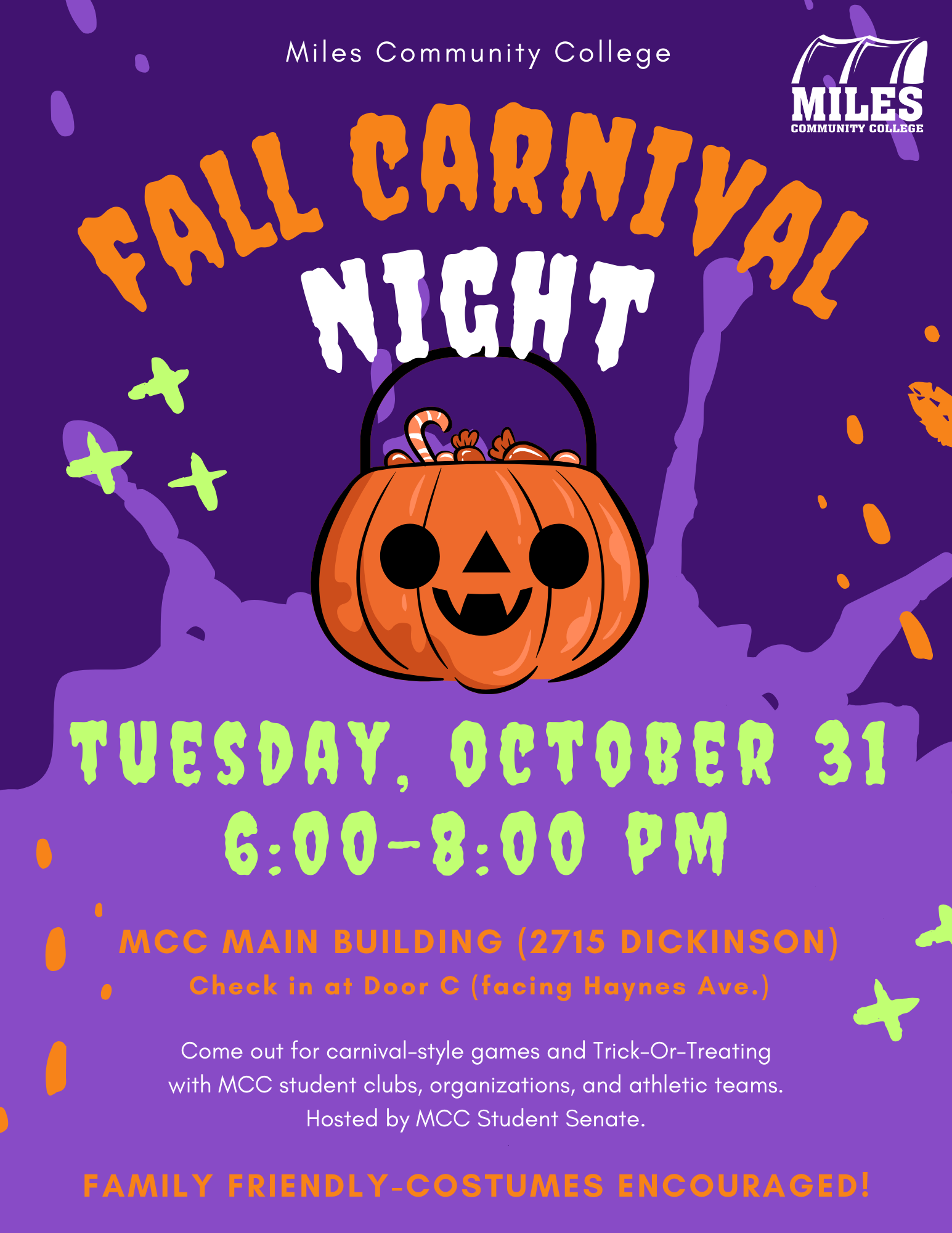 Graphic of 'Fall Carnival Night' flyer